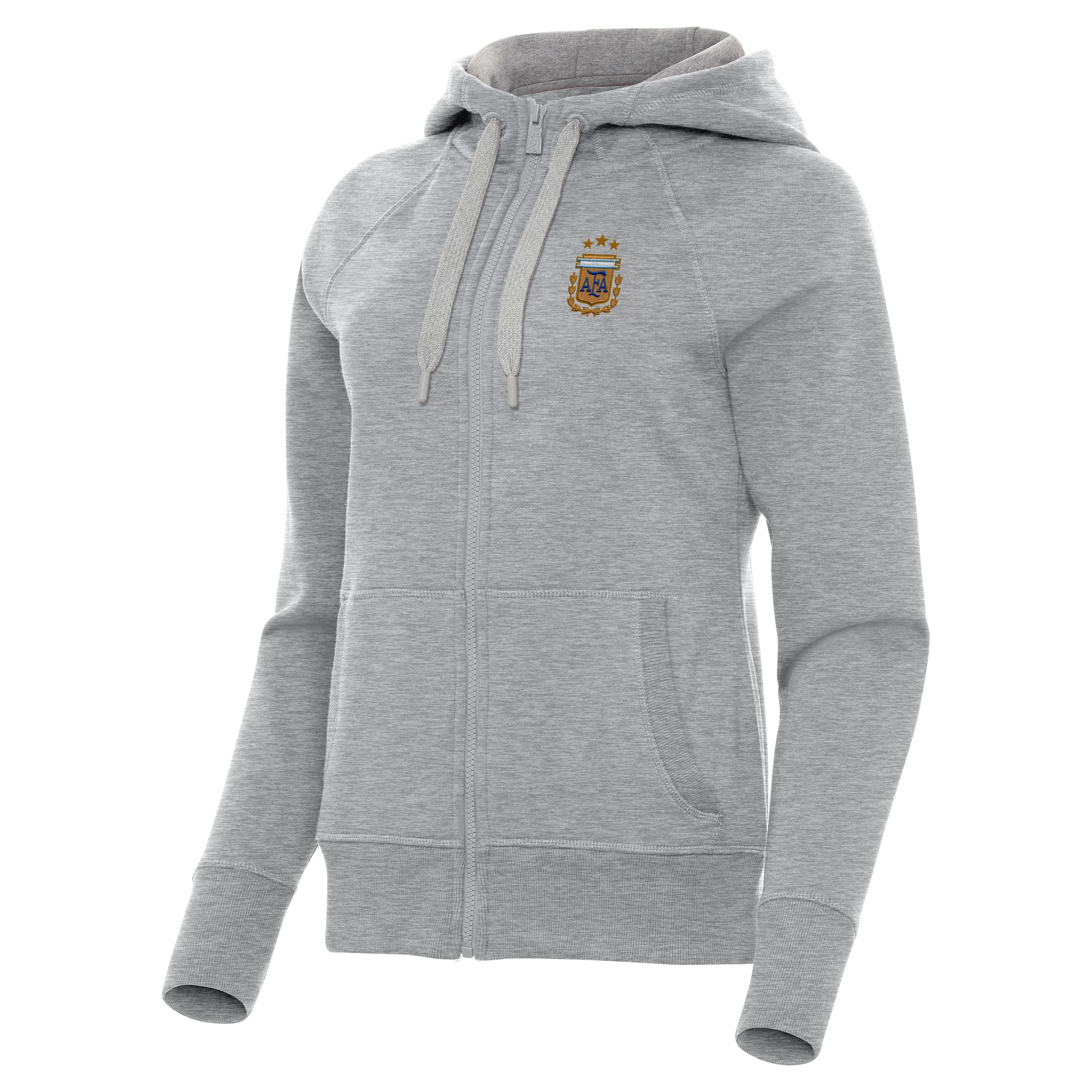 Argentina National Team Antigua Women's Victory Full Zip Hoodie - Heather Gray