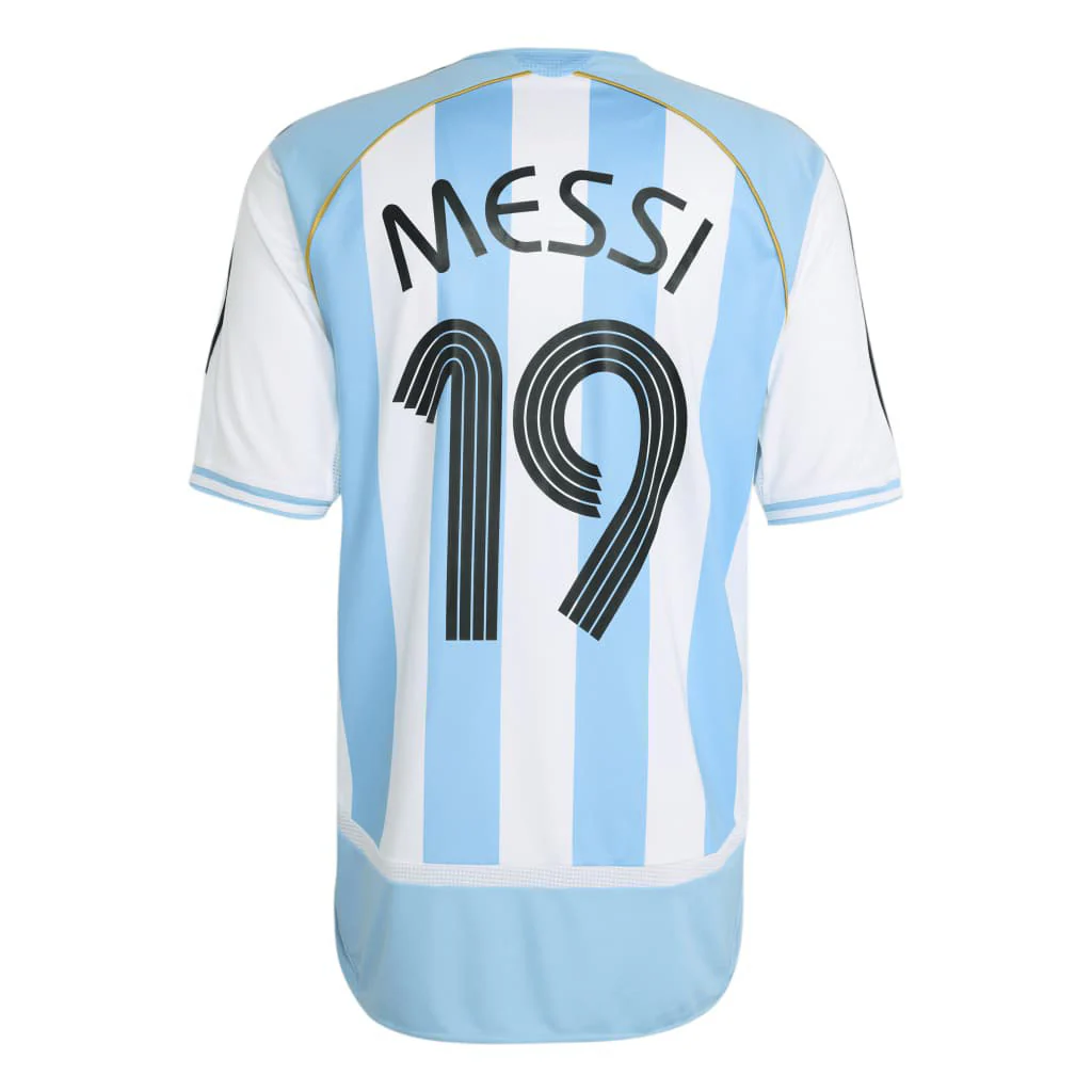 Argentina National Team Lionel Messi adidas 2006 Home Replica Jersey - White - Image 2