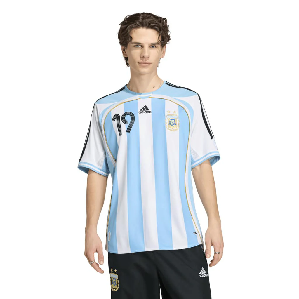 Argentina National Team Lionel Messi adidas 2006 Home Replica Jersey - White - Image 3