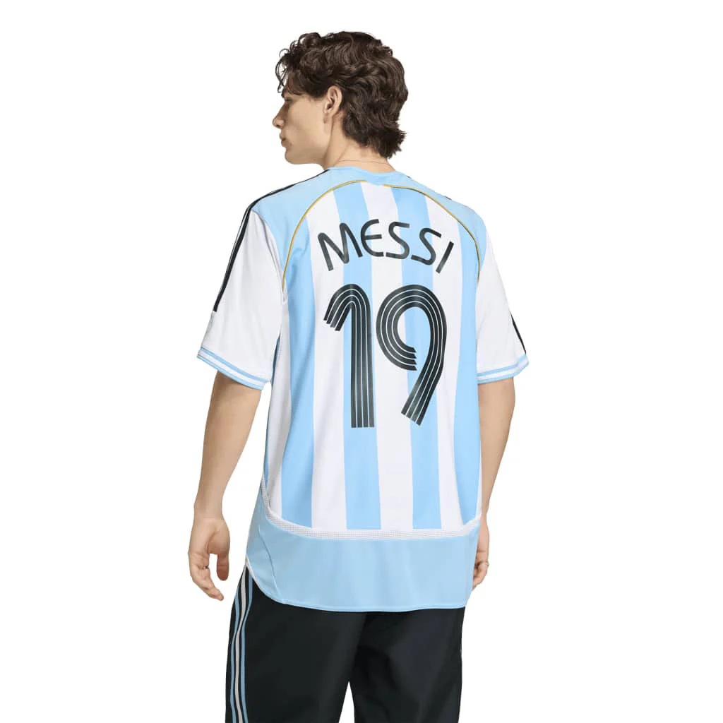 Argentina National Team Lionel Messi adidas 2006 Home Replica Jersey - White - Image 4