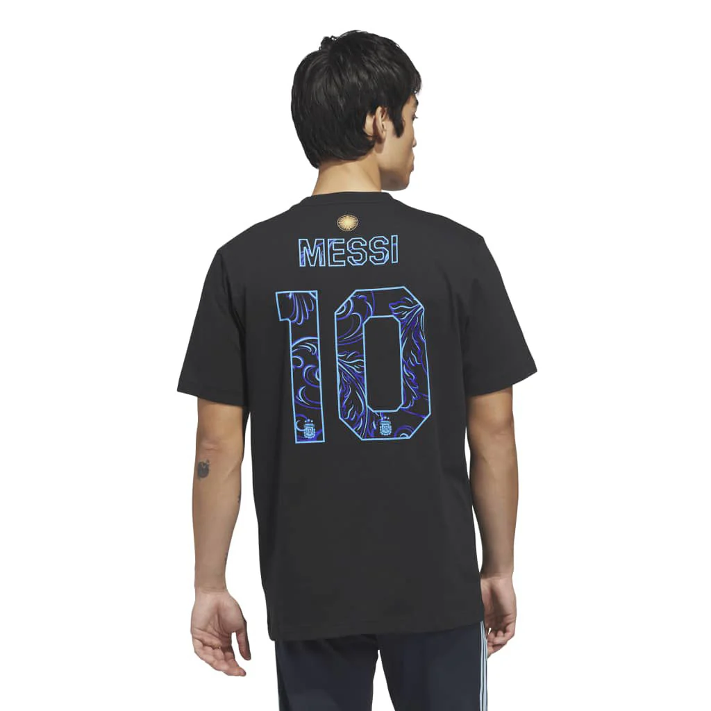 Argentina National Team Lionel Messi adidas 2026 Away Name & Number T-Shirt - Black - Image 3