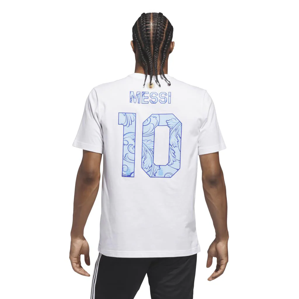 Argentina National Team Lionel Messi adidas 2026 Away Name & Number T-Shirt - White - Image 3