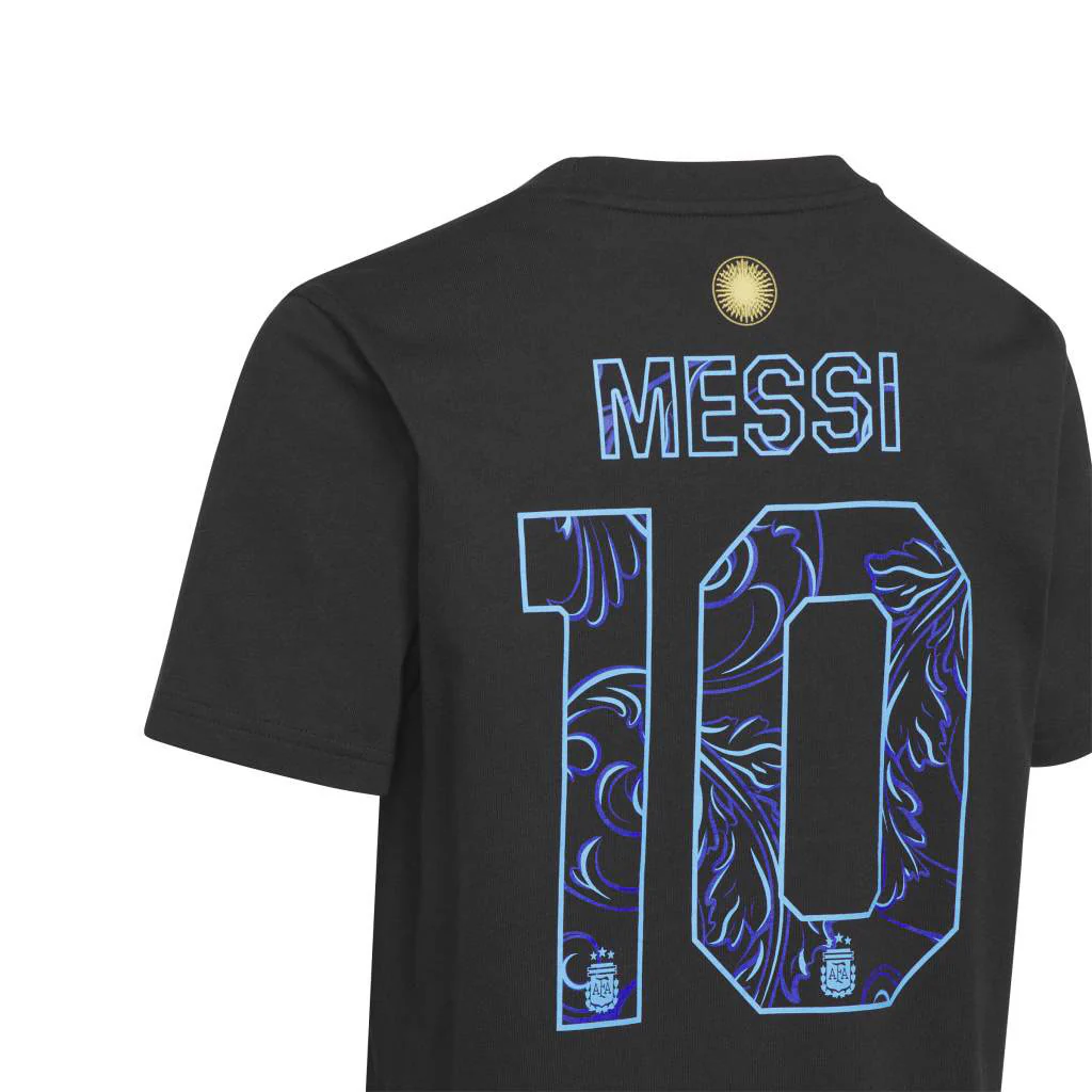 Argentina National Team Lionel Messi Youth adidas 2026 Away Name & Number T-Shirt - Black - Image 3