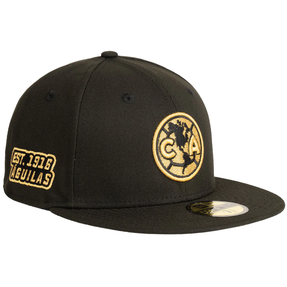 Club America New Era Gold Logo 59FIFTY Fitted Hat - Image 3