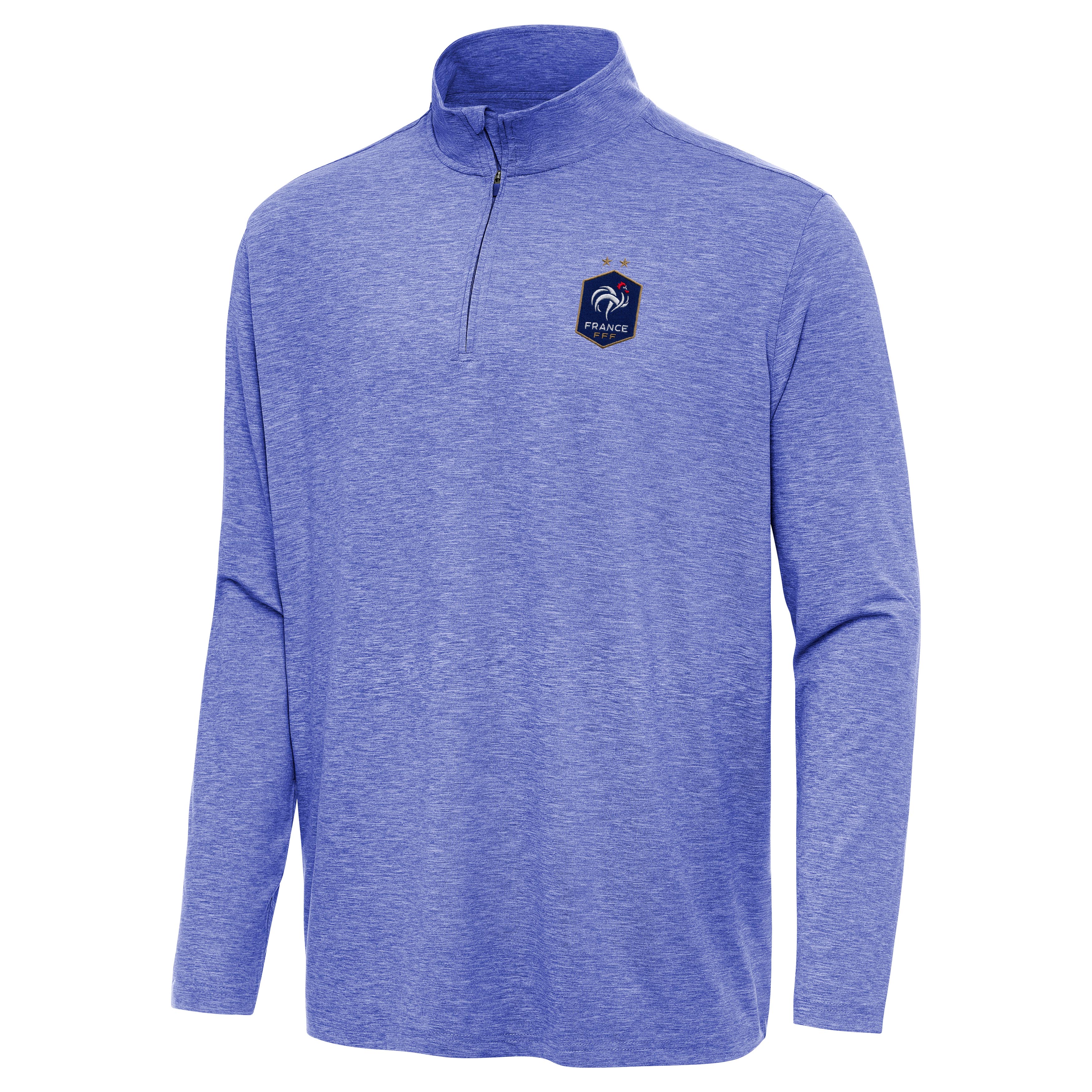 France National Team Antigua Men's Master 1/4 Zip Pullover - Blue