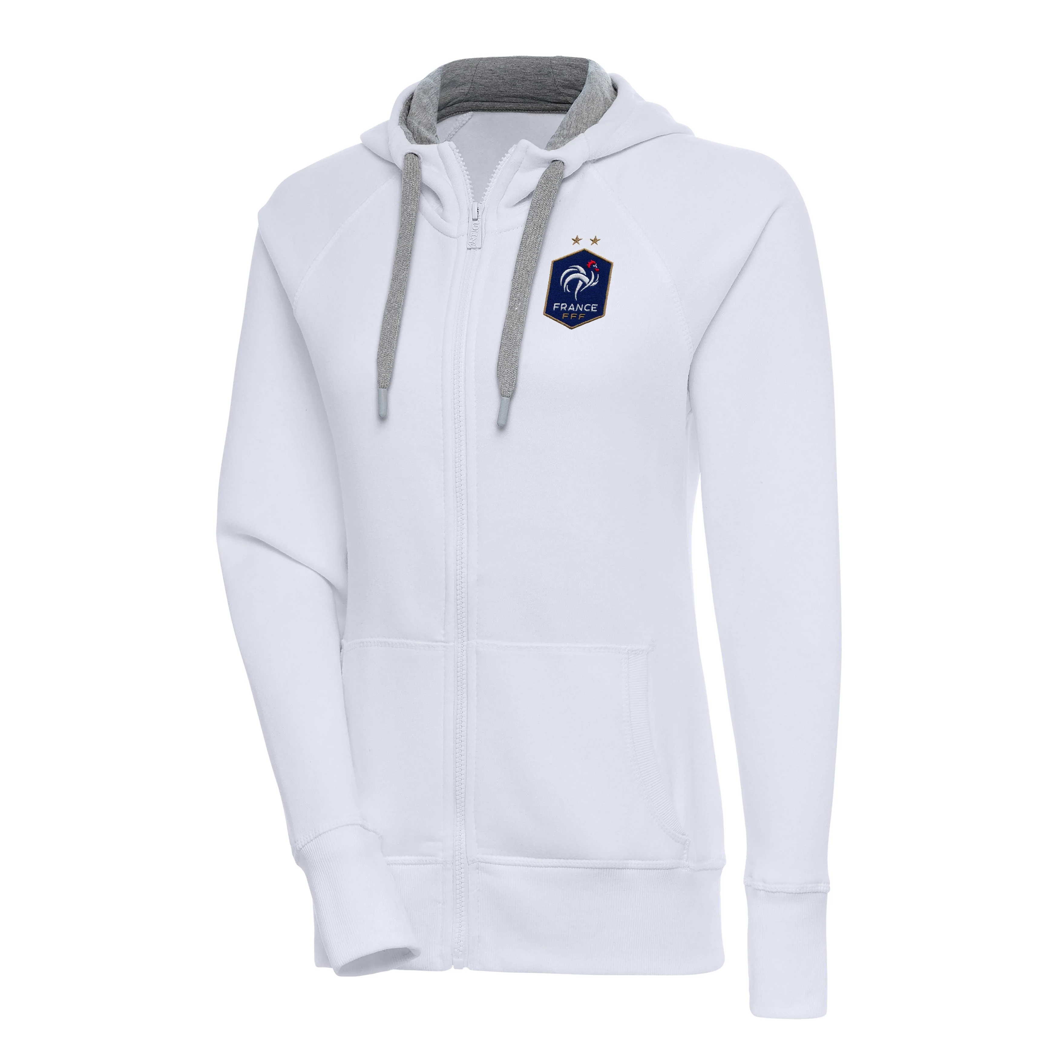 France National Team Antigua Women's Takeover Full Zip Hoodie - White