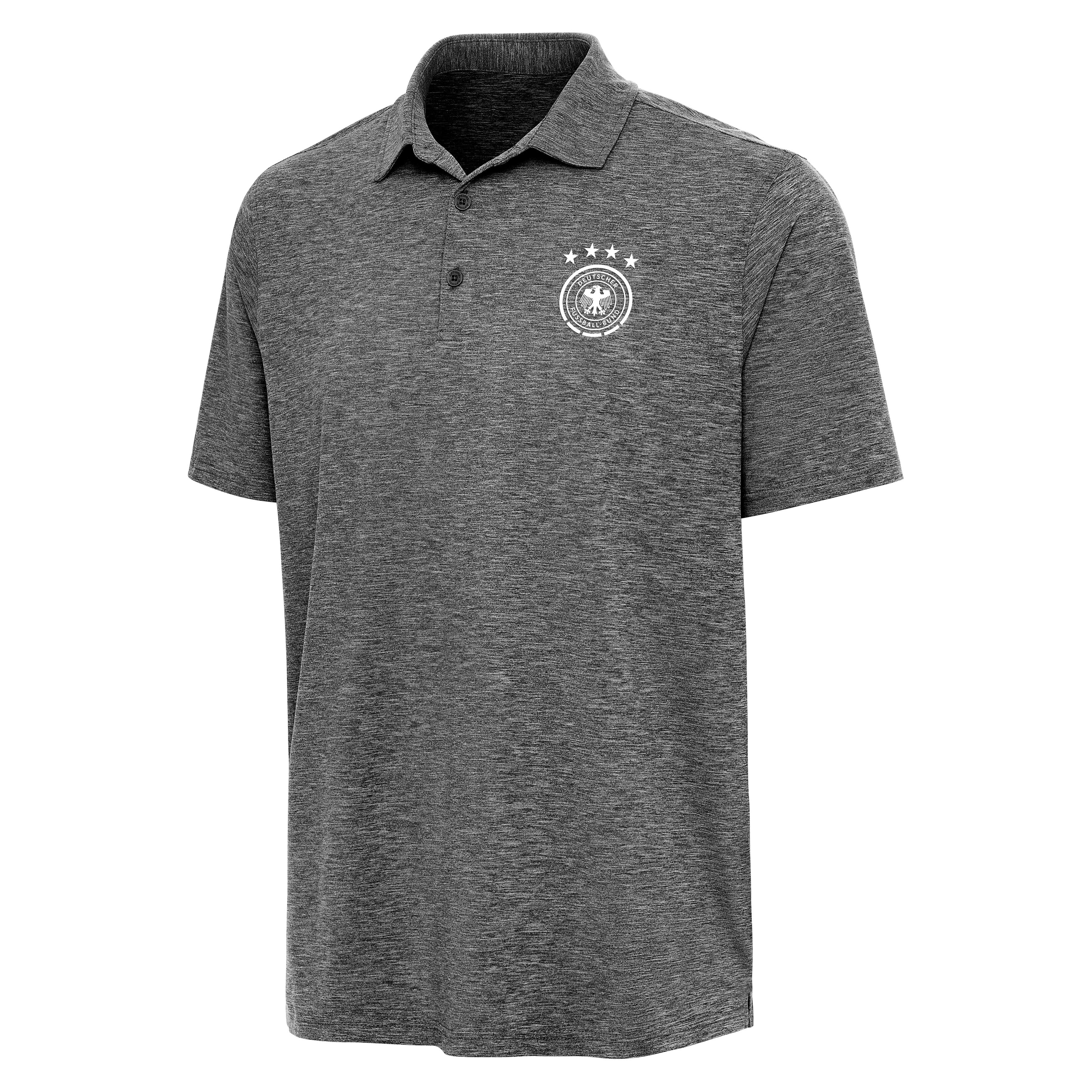 Germany National Team Antigua Men's Triple Shot Polo - Heather Black