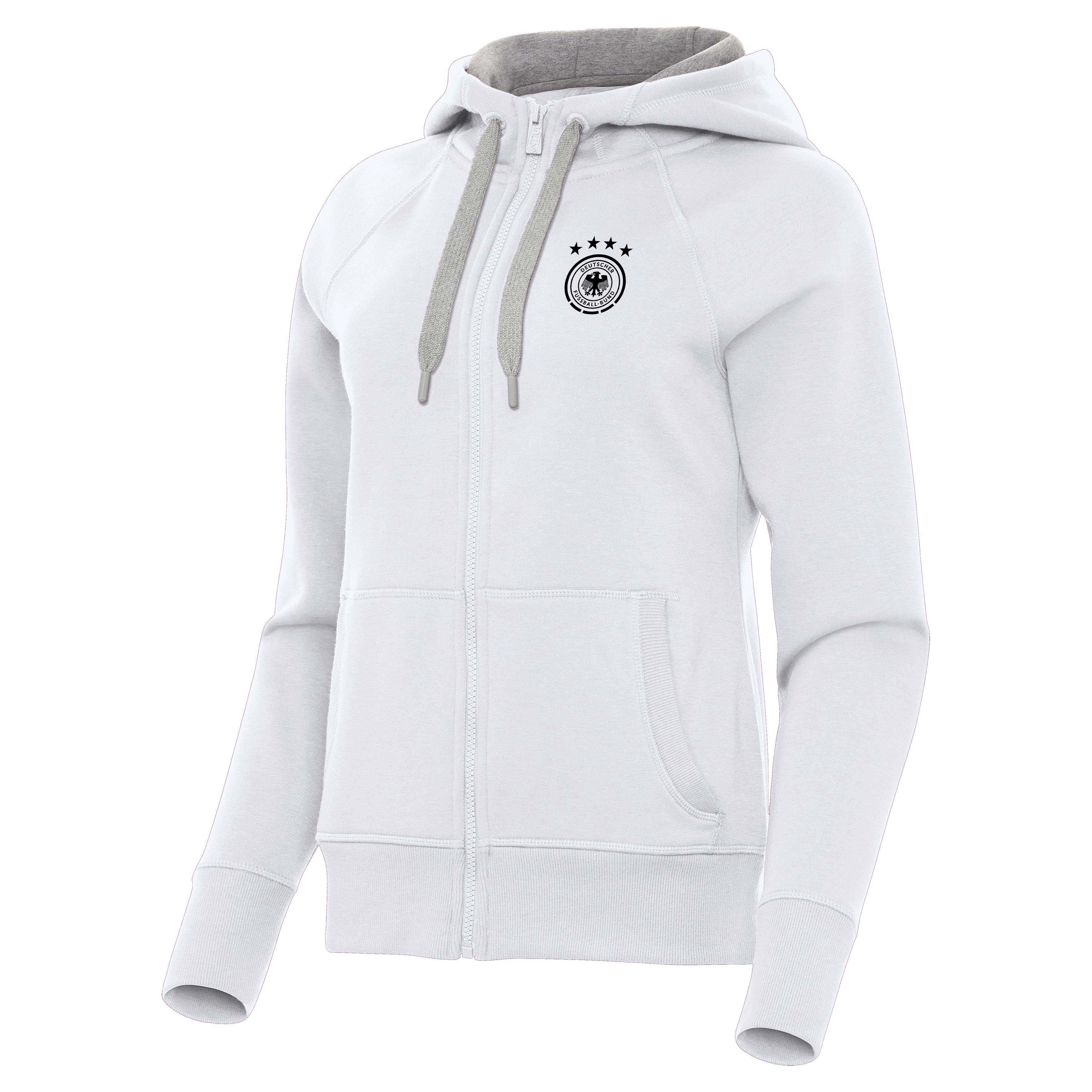Germany National Team Antigua Women's Takeover Full Zip Hoodie - White
