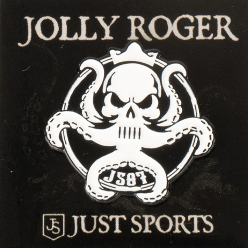 Just Sports Jolly Roger Pin - Black & White - Image 2