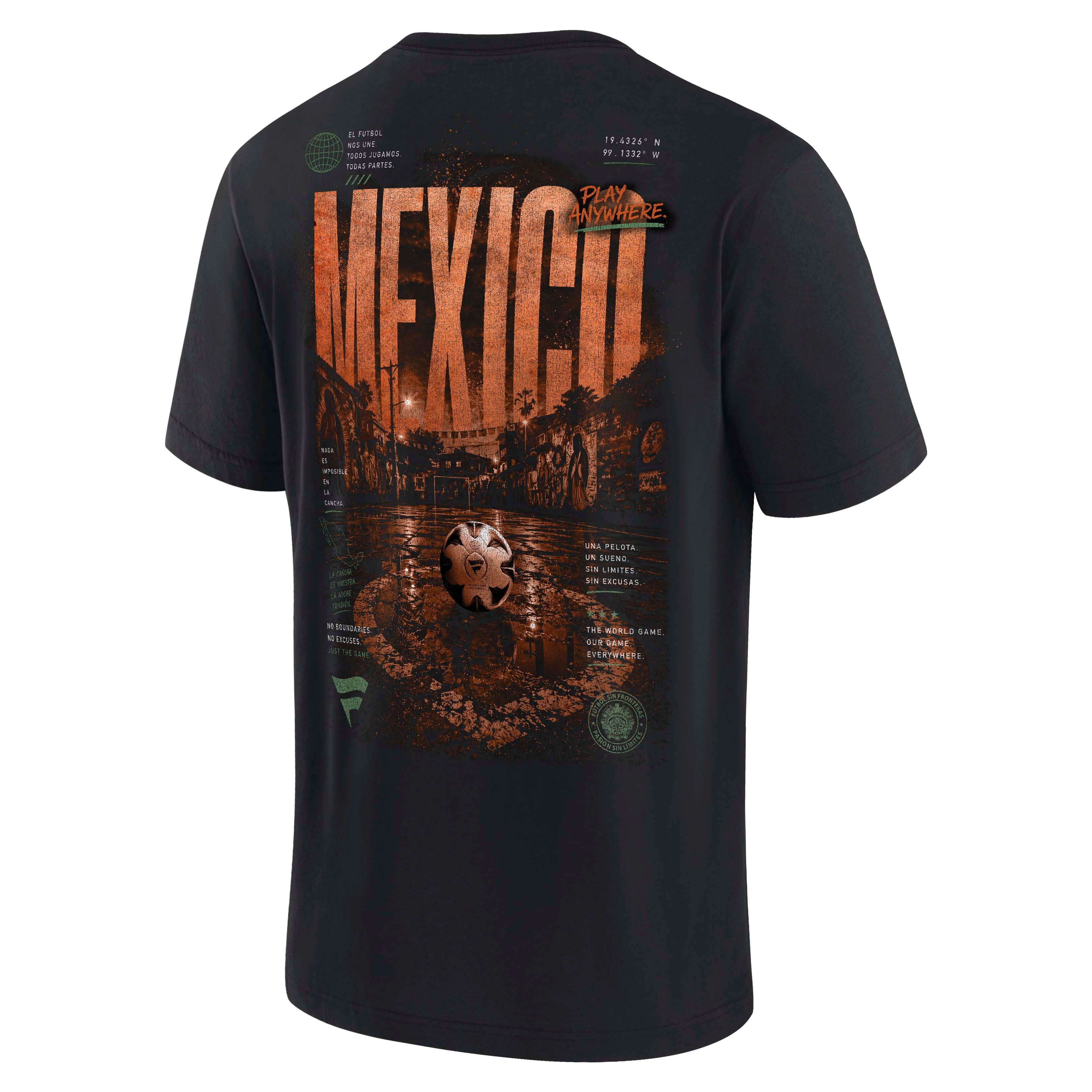 Mexico National Team Fanatics Streets of the World T-Shirt- Black - Image 3