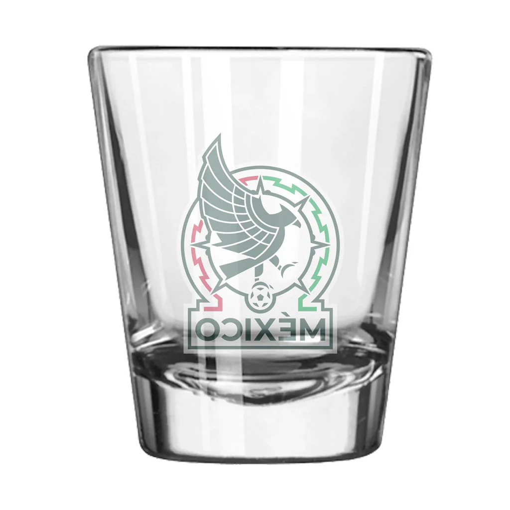Mexico National Team Logo Brands 2oz Shot Glass - Image 2