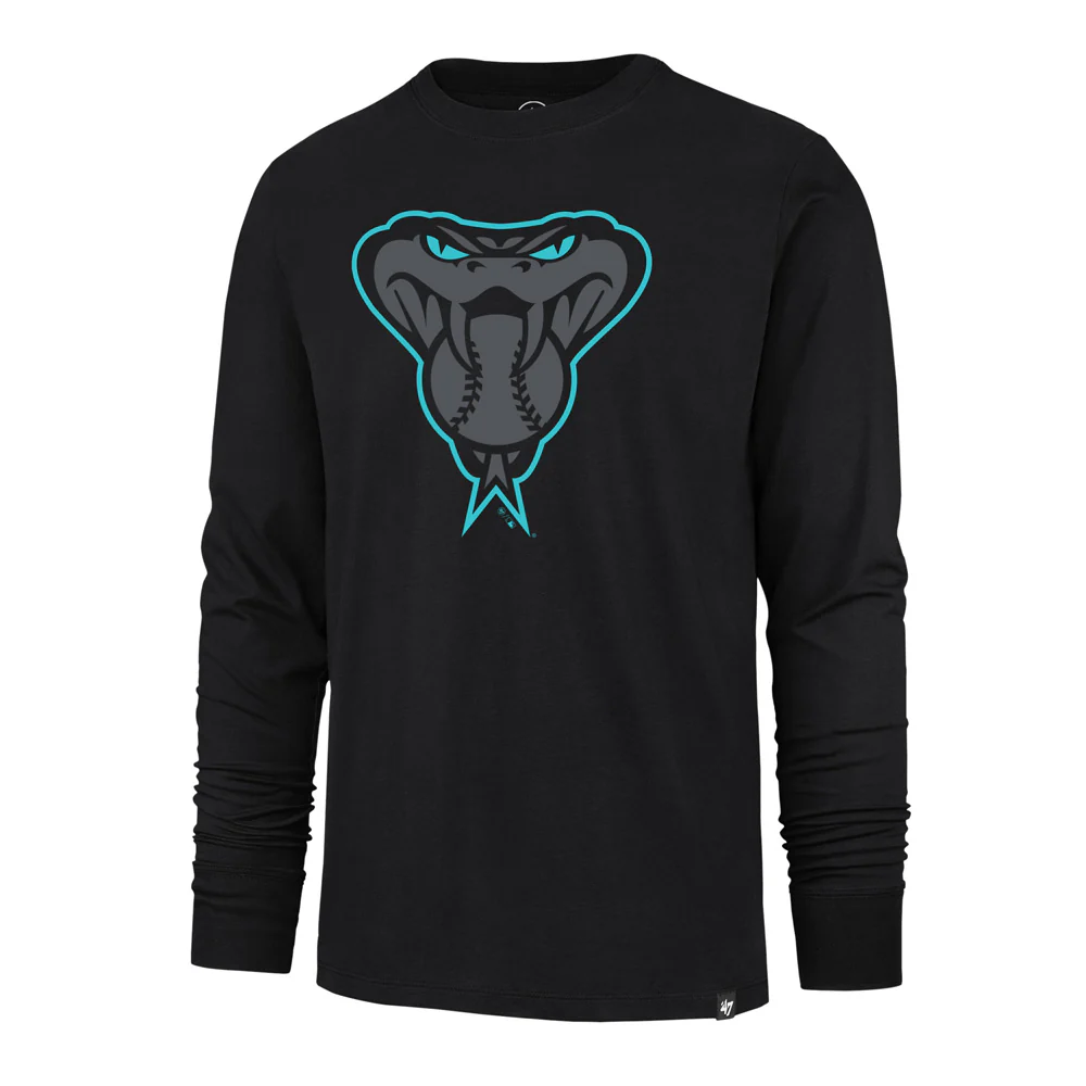 MLB Arizona Diamondbacks '47 Teal Eyes Imprint Franklin Long Sleeve T-Shirt - Black