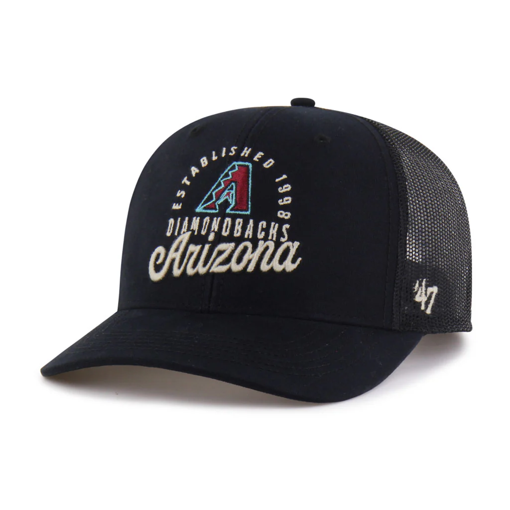 MLB Arizona Diamondbacks '47 Vintage Pitstop Trucker Snapback Hat - Black