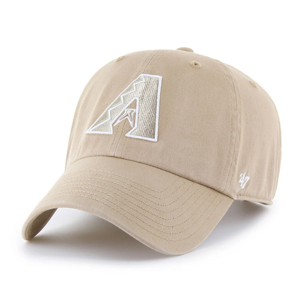 MLB Arizona Diamondbacks '47 White Logo Clean Up Adjustable Hat - Khaki