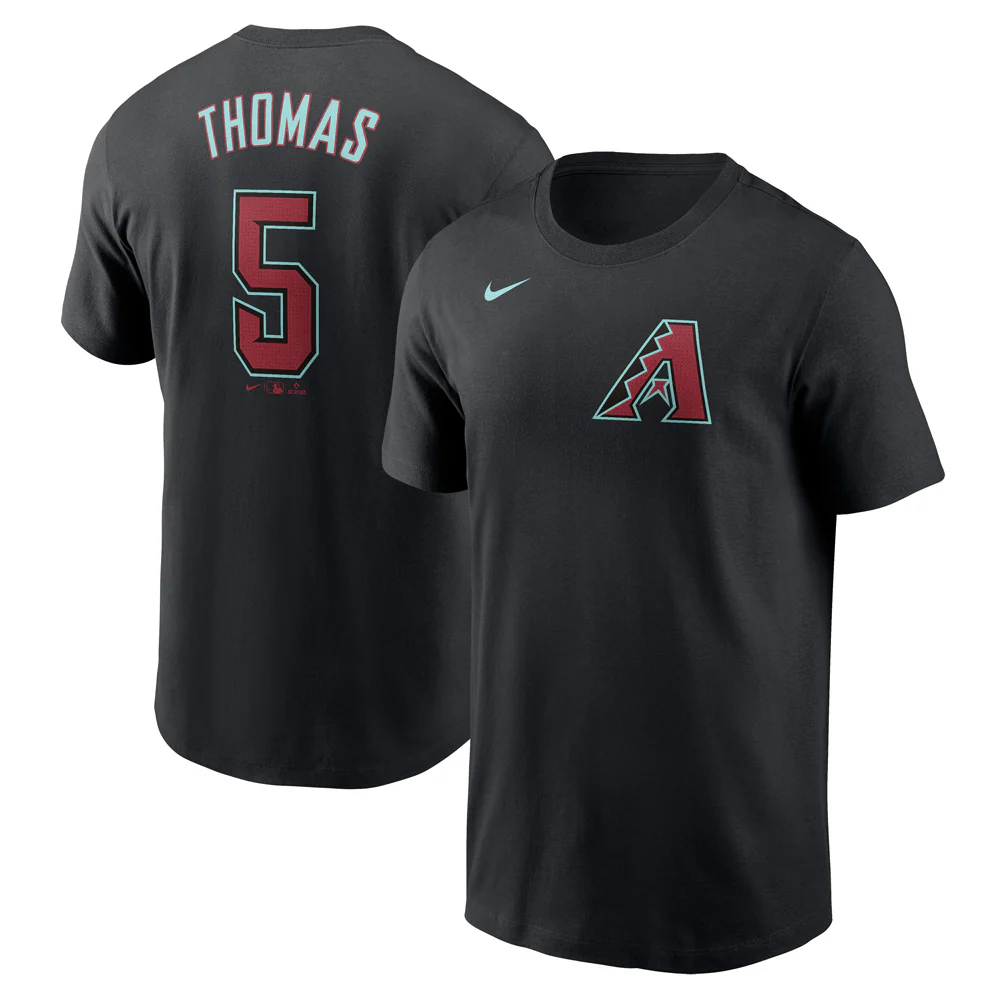 MLB Arizona Diamondbacks Alek Thomas Nike FUSE 2024 Name & Number T-Shirt - Black