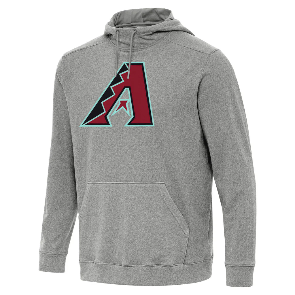 MLB Arizona Diamondbacks Antigua Full Front Cloud Pullover Hoodie - Heather black