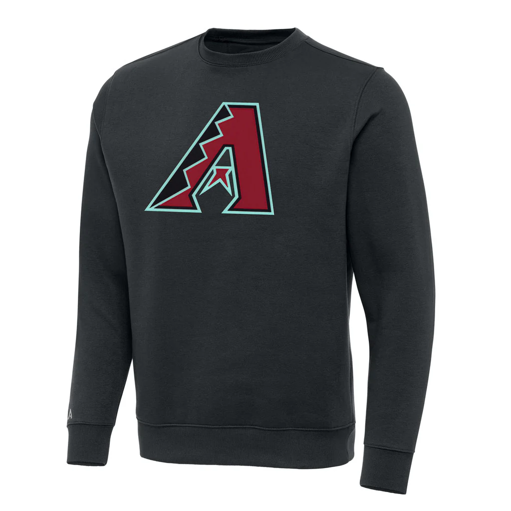 MLB Arizona Diamondbacks Antigua Full Front Victory Crewneck Sweater - Charcoal