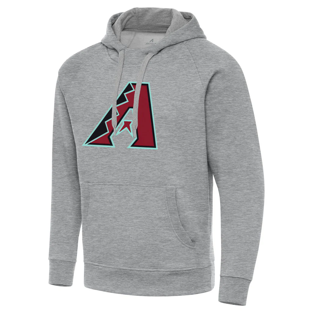 MLB Arizona Diamondbacks Antigua Full Front Victory Pullover Hoodie - Heather gray