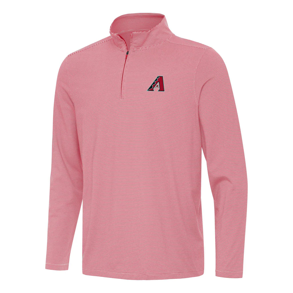 MLB Arizona Diamondbacks Antigua Twine 1/4 Zip Pullover Jacket - Red