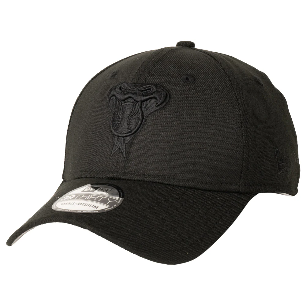 MLB Arizona Diamondbacks Black On Black Snakehead 39THIRTY Flex Fit Hat - Black