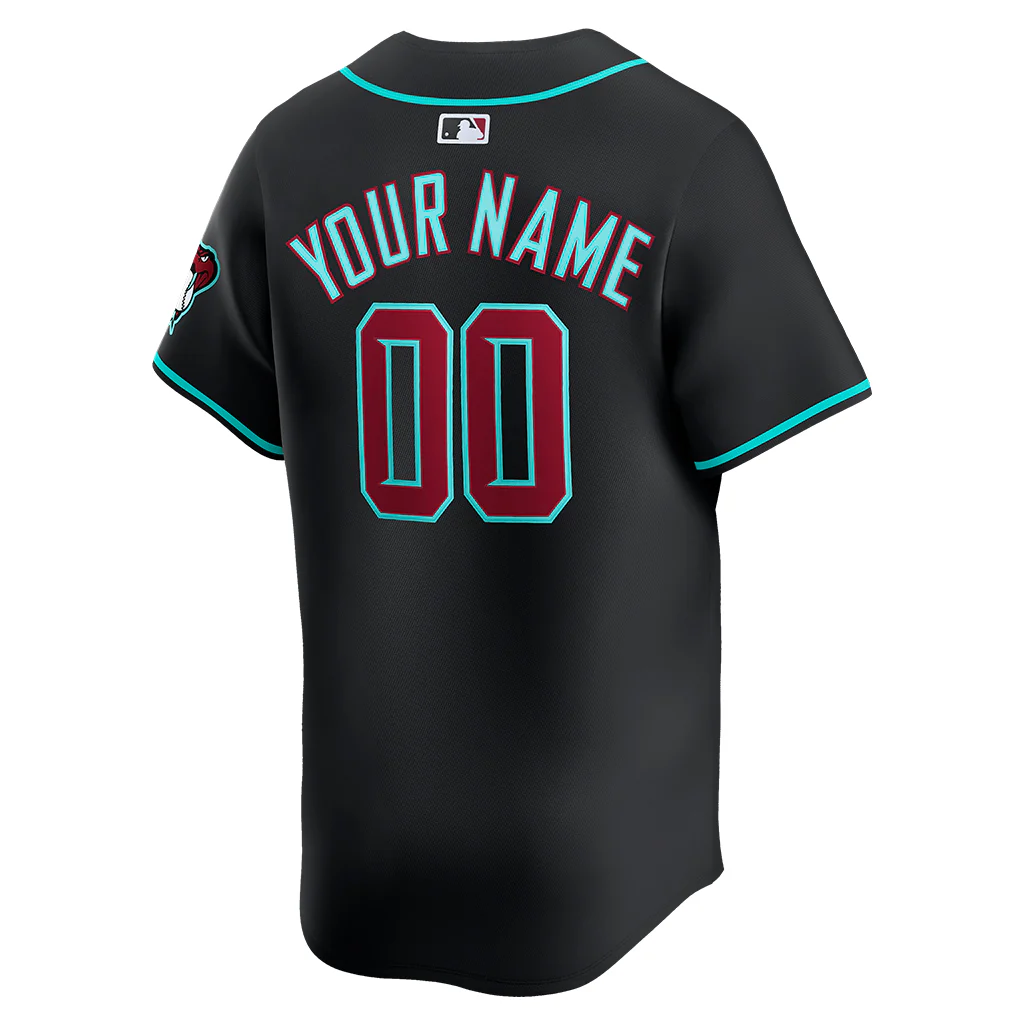 MLB Arizona Diamondbacks Custom Nike Alternate Limited Jersey - Black - Image 3