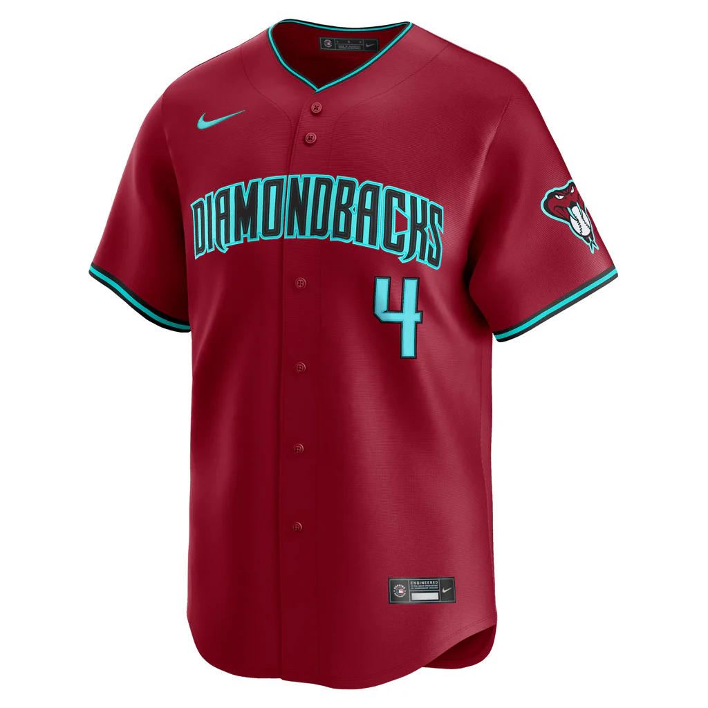 MLB Arizona Diamondbacks Ketel Marte Nike Alternate Limited Jersey - Red - Image 2