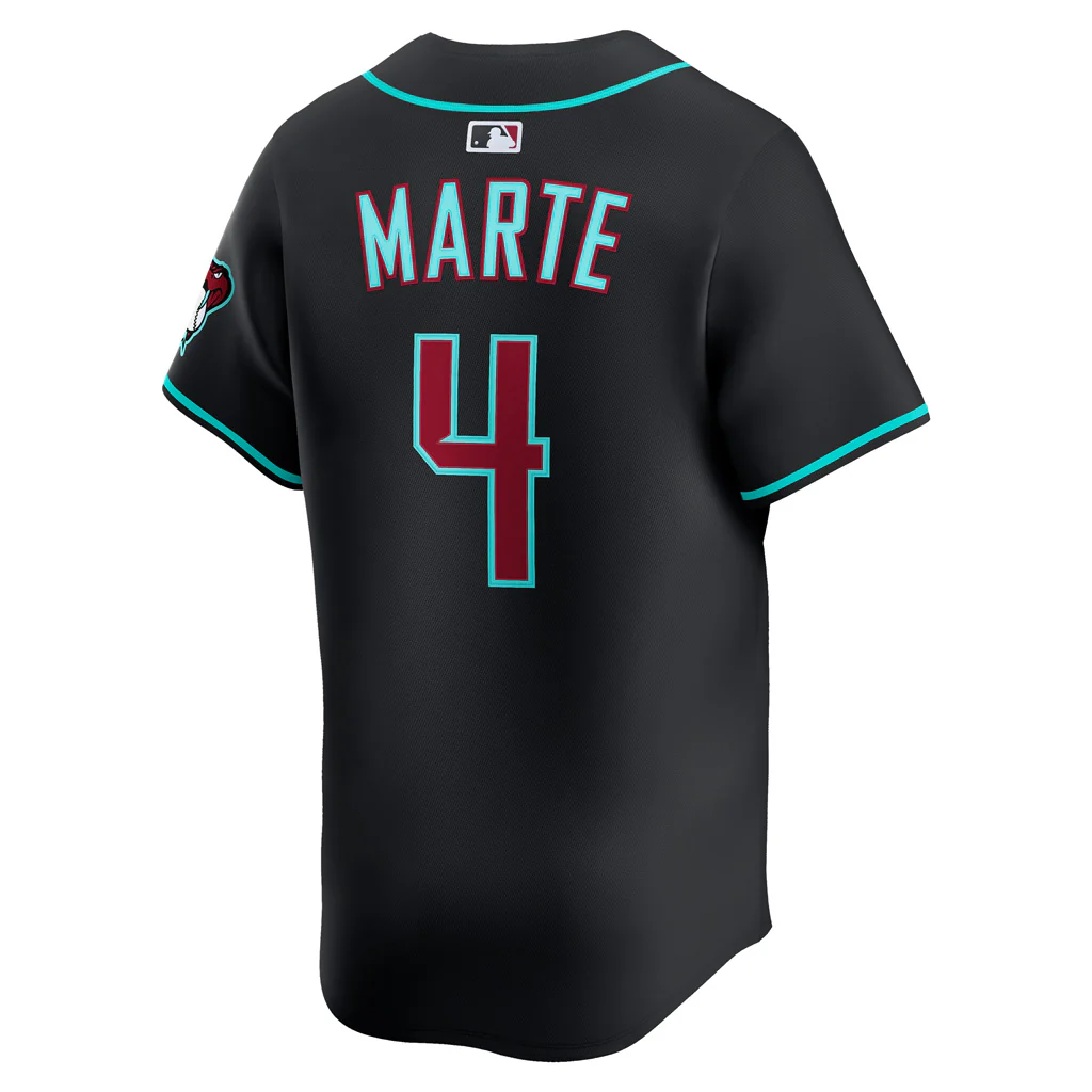 MLB Arizona Diamondbacks Ketel Marte Nike Alternate Limited Jersey - Black - Image 3