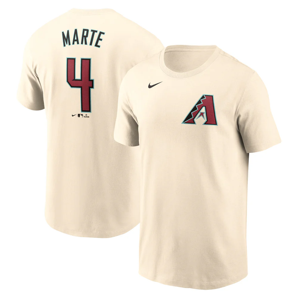MLB Arizona Diamondbacks Ketel Marte Nike FUSE Home Name & Number T-Shirt - Cream