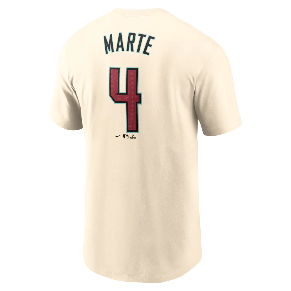 MLB Arizona Diamondbacks Ketel Marte Nike FUSE Home Name & Number T-Shirt - Cream - Image 3