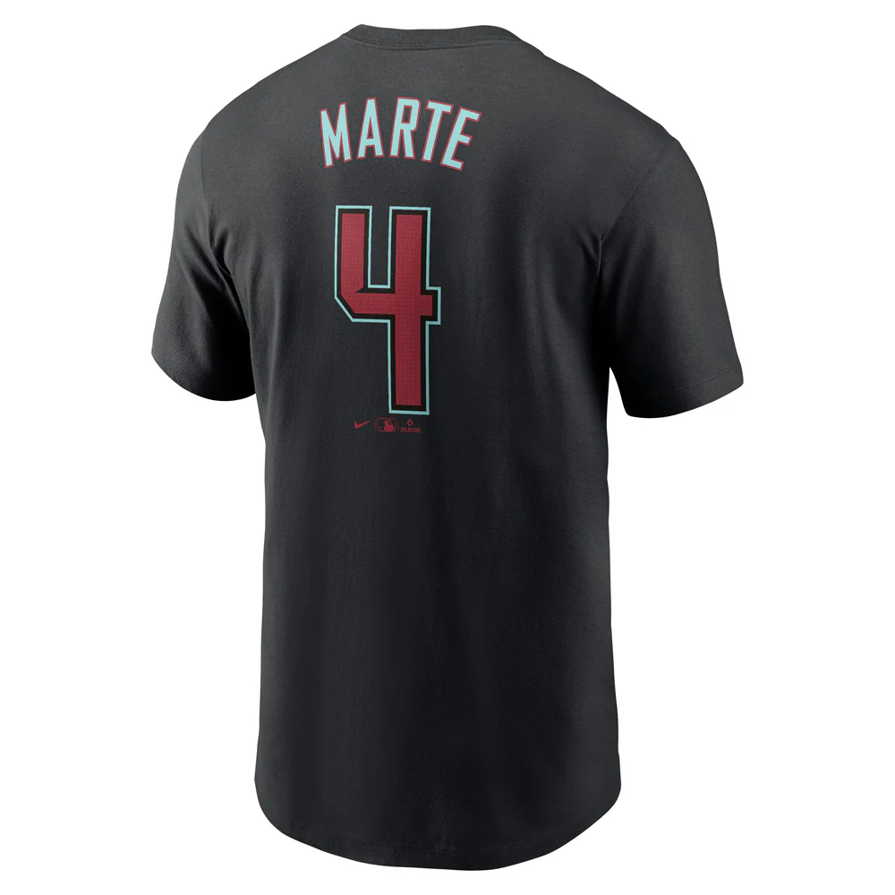 MLB Arizona Diamondbacks Ketel Marte Nike FUSE Home Name & Number T-Shirt - Black - Image 3