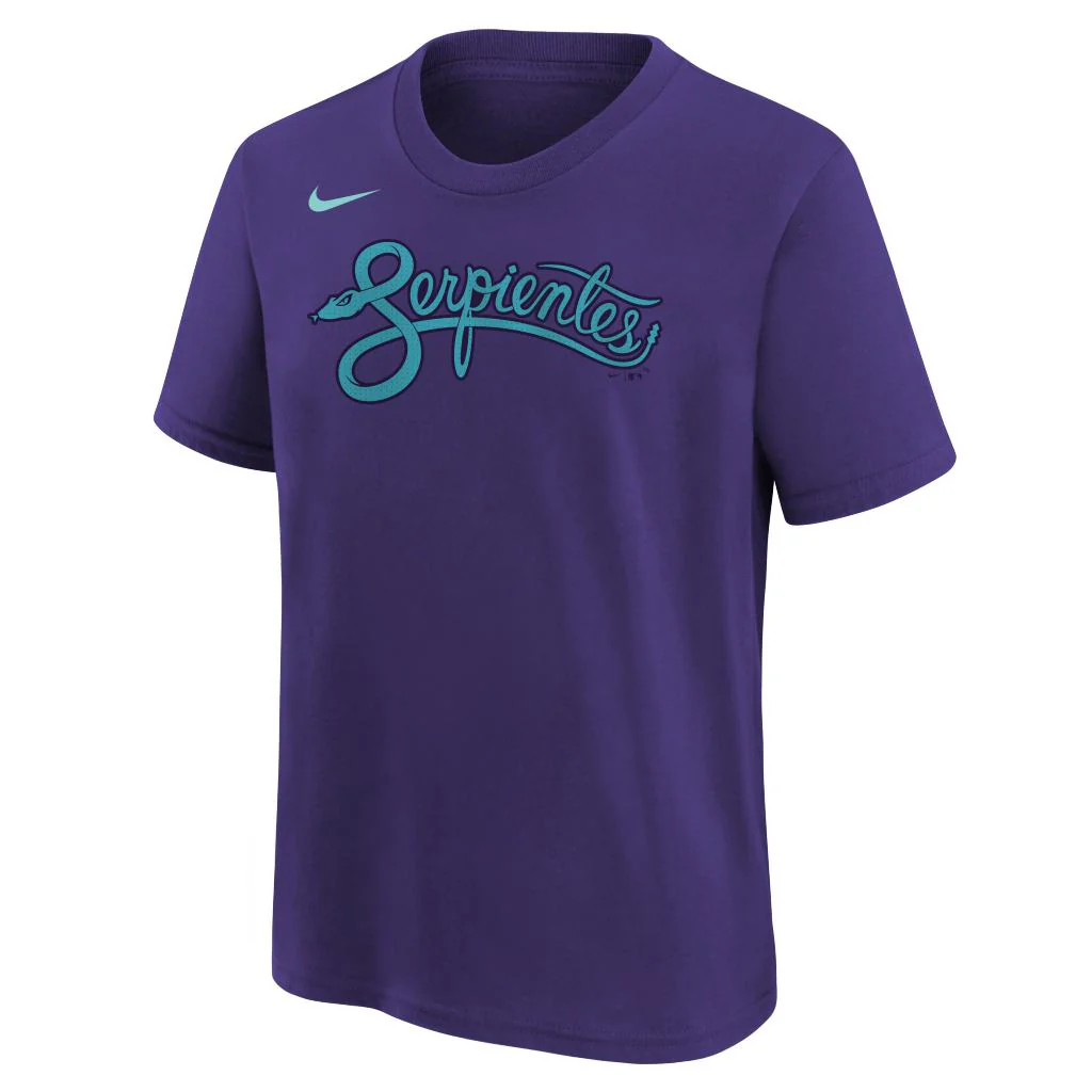 MLB Arizona Diamondbacks Ketel Marte Youth Nike 2025 City Connect Name & Number T-shirt - Purple - Image 2