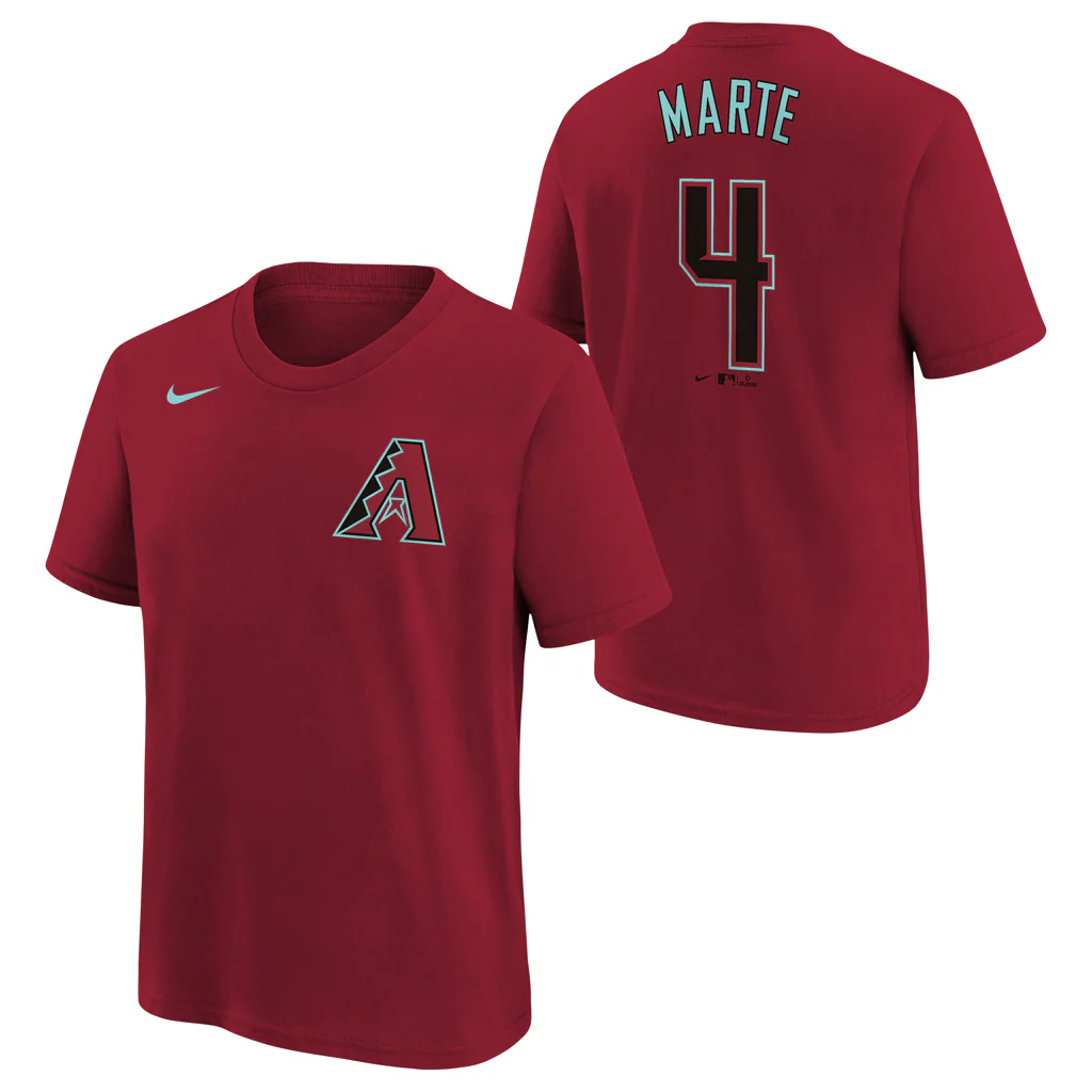 MLB Arizona Diamondbacks Ketel Marte Youth Nike Fuse Alternate Name & Number T-Shirt