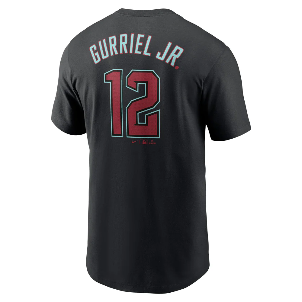 MLB Arizona Diamondbacks Lourdes Gurriel Jr. Nike FUSE Alternate Name & Number T-Shirt - Black - Image 3