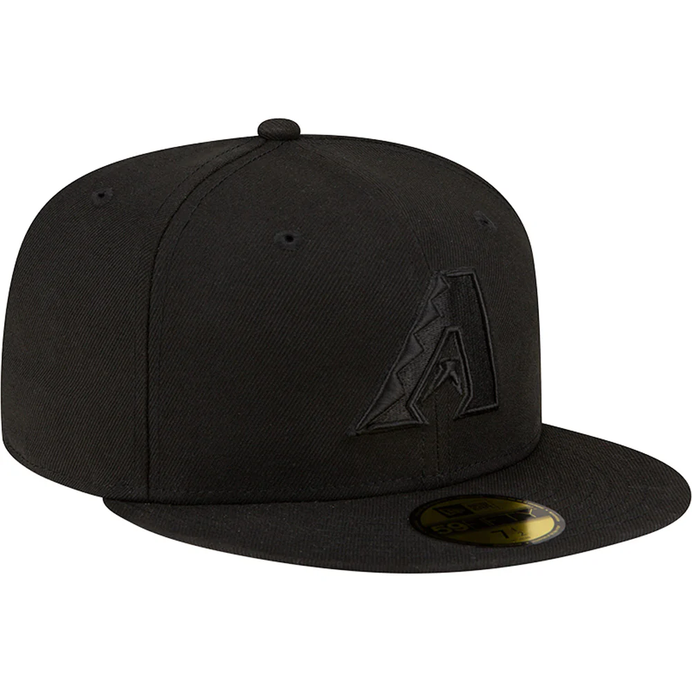 MLB Arizona Diamondbacks New Era Black on Black 59FIFTY Hat - Black - Image 2