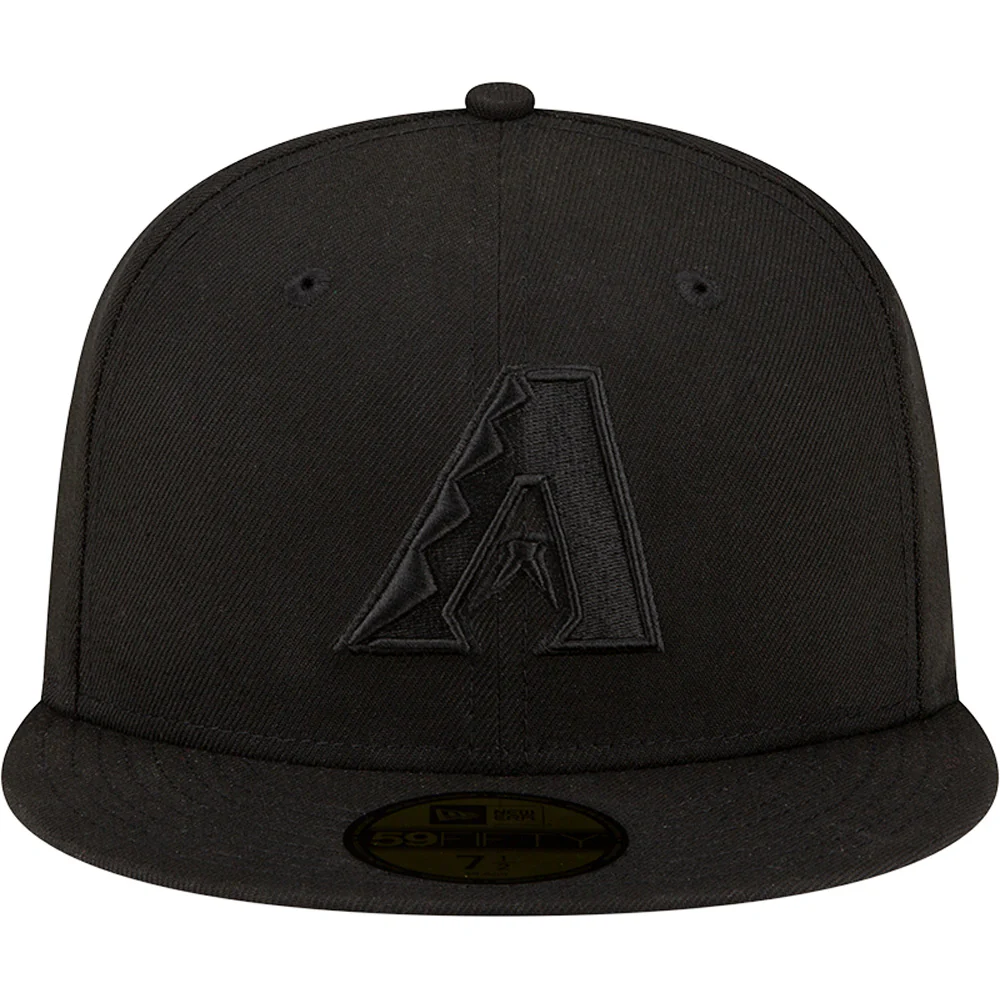 MLB Arizona Diamondbacks New Era Black on Black 59FIFTY Hat - Black - Image 3