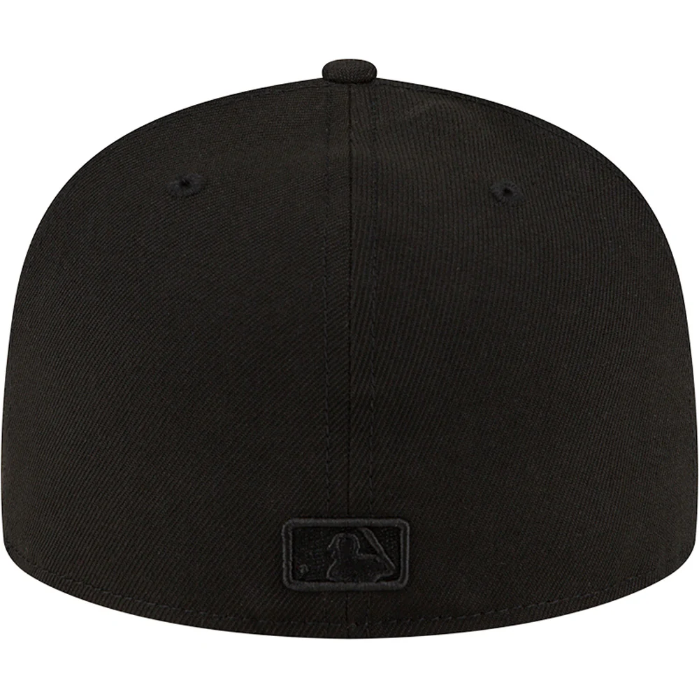 MLB Arizona Diamondbacks New Era Black on Black 59FIFTY Hat - Black - Image 4