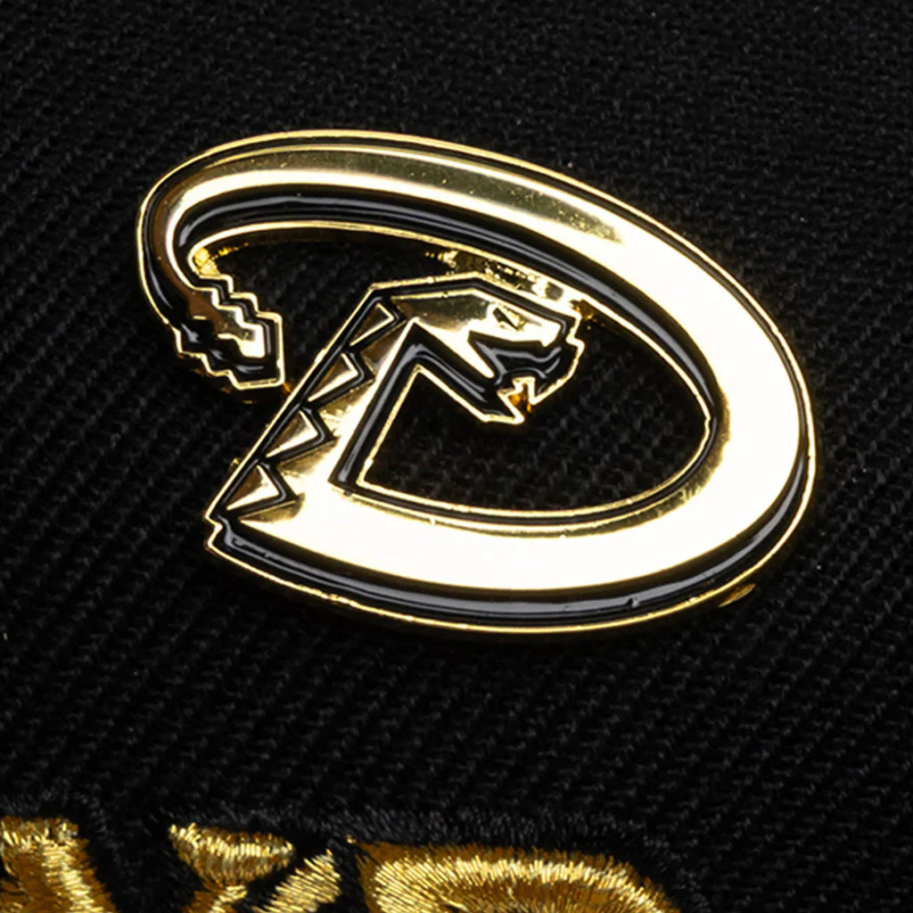 MLB Arizona Diamondbacks Mitchell & Ness Pinned Gold Pro Snapback Hat - Black - Image 3