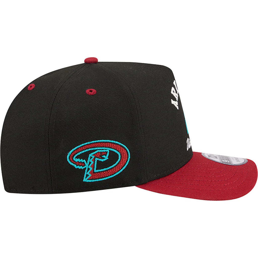 MLB Arizona Diamondbacks New Era Arched 9FIFTY A-Frame Snapback Hat - Black - Image 5