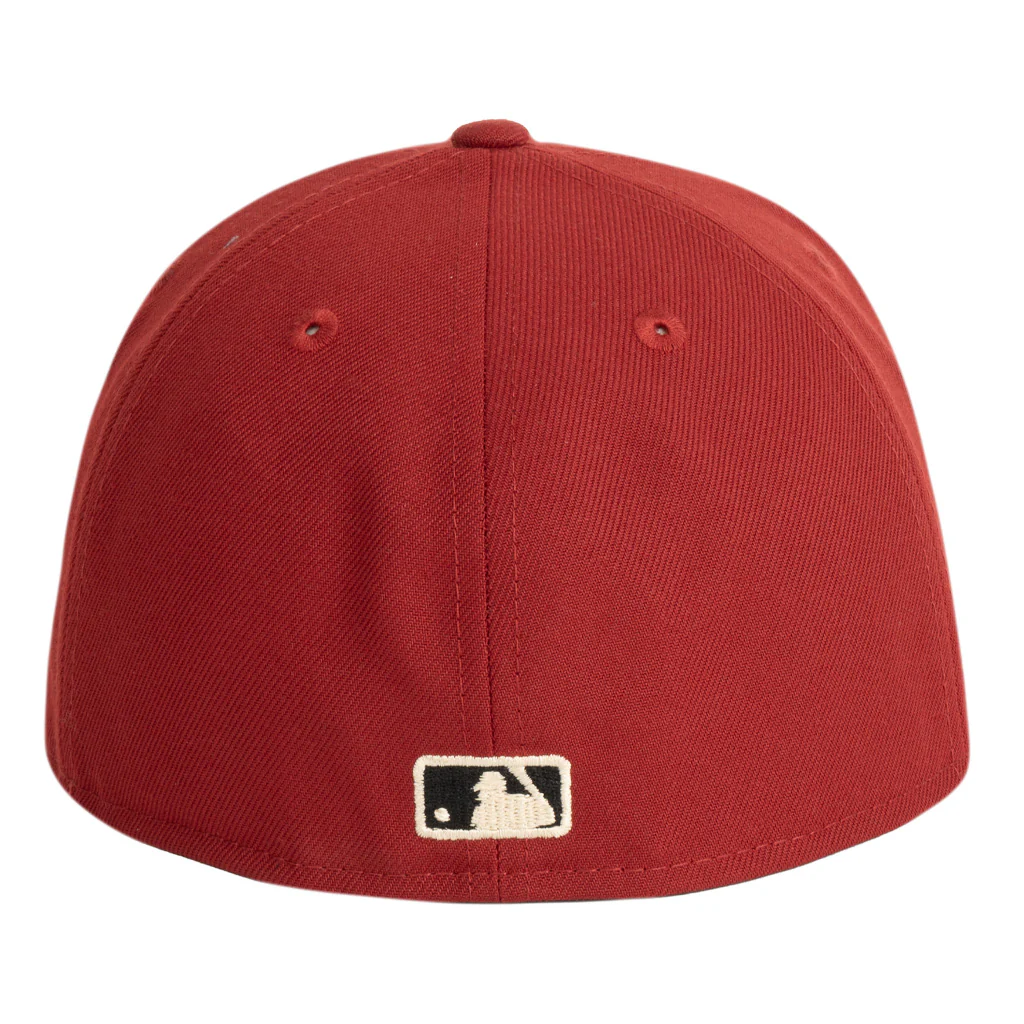 MLB Arizona Diamondbacks New Era Black Logo With Tan Outline 59FIFTY Fitted Hat - Red - Image 2