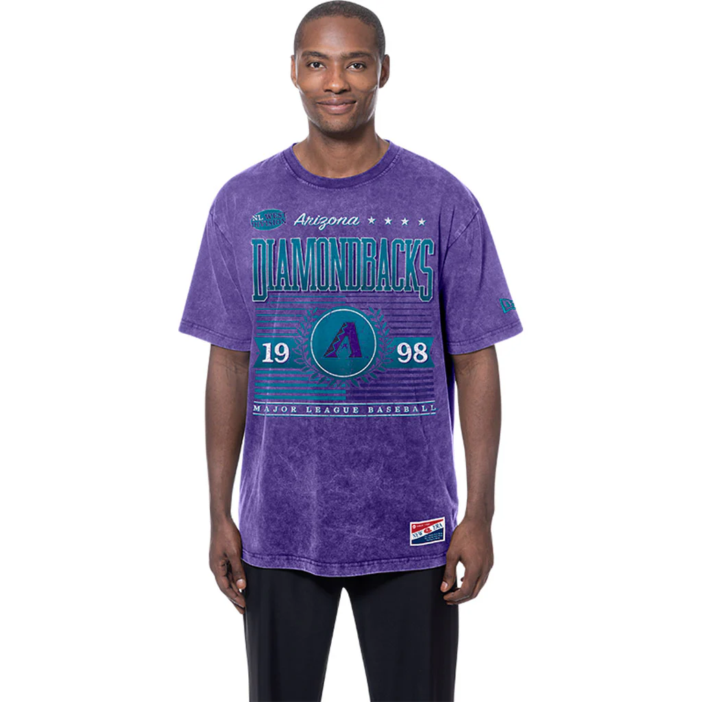 MLB Arizona Diamondbacks New Era City Connect Mineral Washed T-Shirt - Purple - Image 3