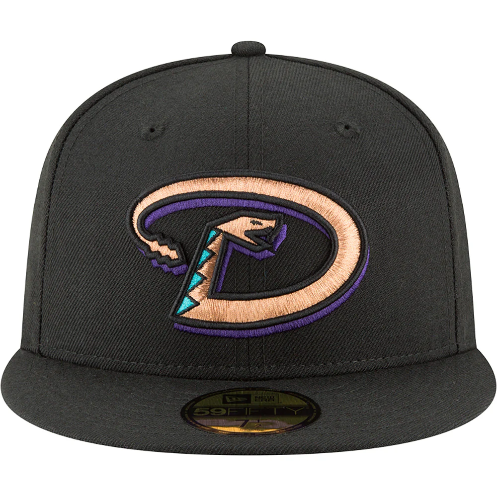 MLB Arizona Diamondbacks New Era Cooperstown 59FIFTY Fitted Hat - Black - Image 3
