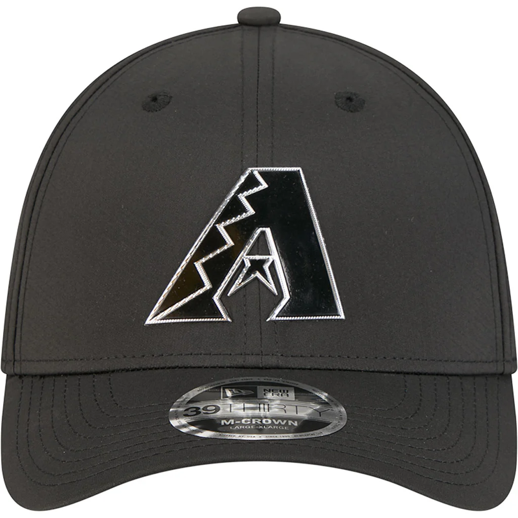 MLB Arizona Diamondbacks New Era Metallic 39THIRTY M-Crown Flex Fit Hat - Black - Image 3