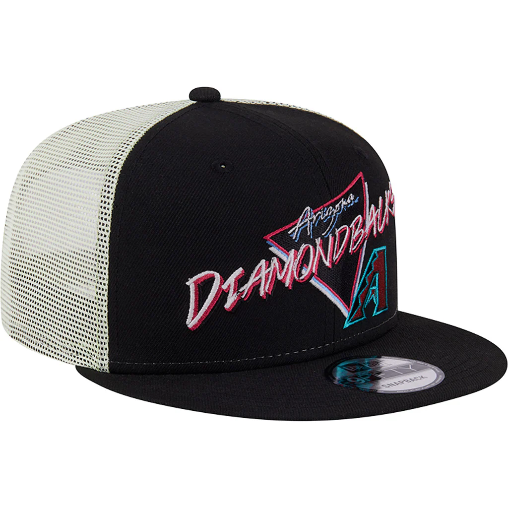 MLB Arizona Diamondbacks New Era Neon Trucker 9FIFTY Snapback Hat - Black - Image 2