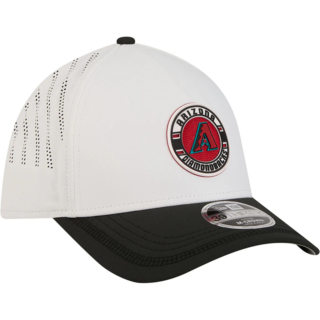 MLB Arizona Diamondbacks New Era Patch 39THIRTY M-Crown Flex Fit Hat - White - Image 2