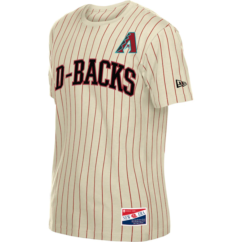 MLB Arizona Diamondbacks New Era Pinstripe Jersey T-Shirt - Cream