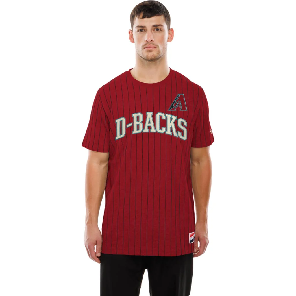 MLB Arizona Diamondbacks New Era Pinstripe T-Shirt - Red