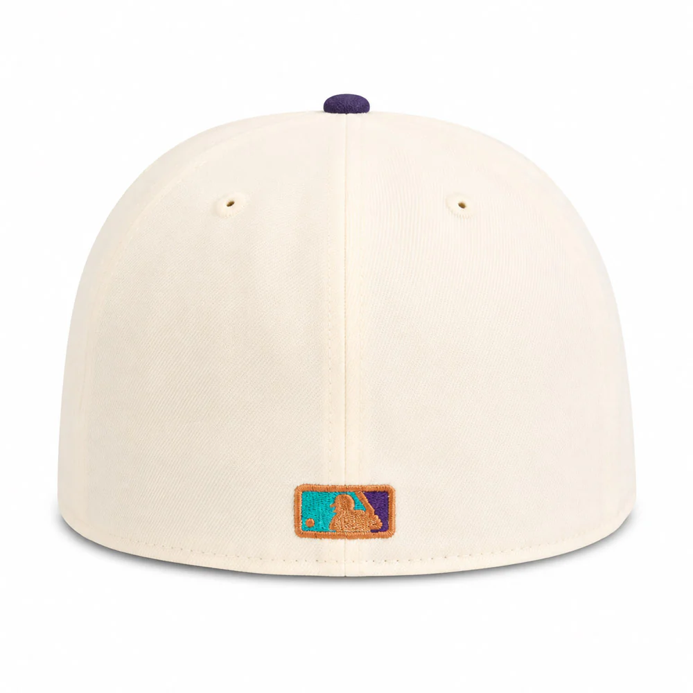 MLB Arizona Diamondbacks New Era Purple Visor Two-Tone Summer Flower 59FIFTY Fitted Hat - Cream - Image 3