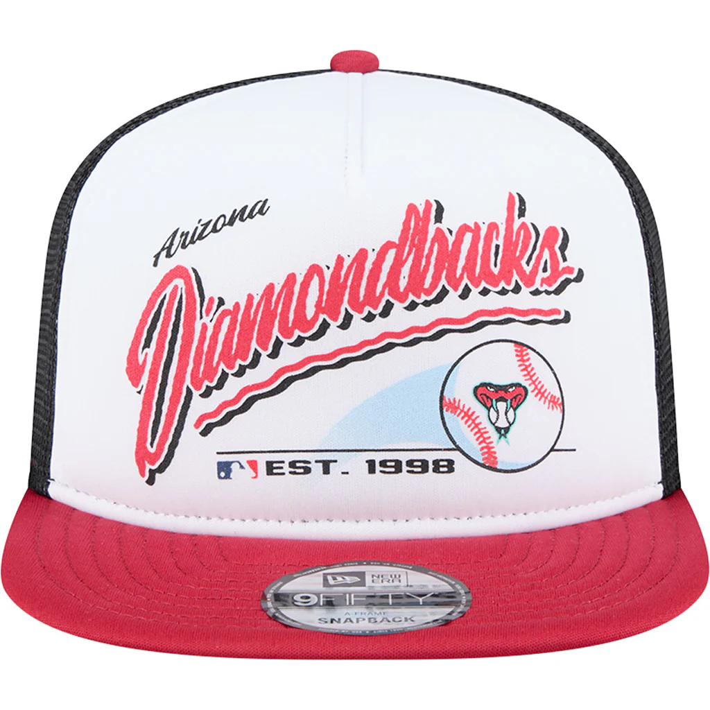 MLB Arizona Diamondbacks New Era Retro Script 9FIFTY A-Frame Snapback Hat - White - Image 3