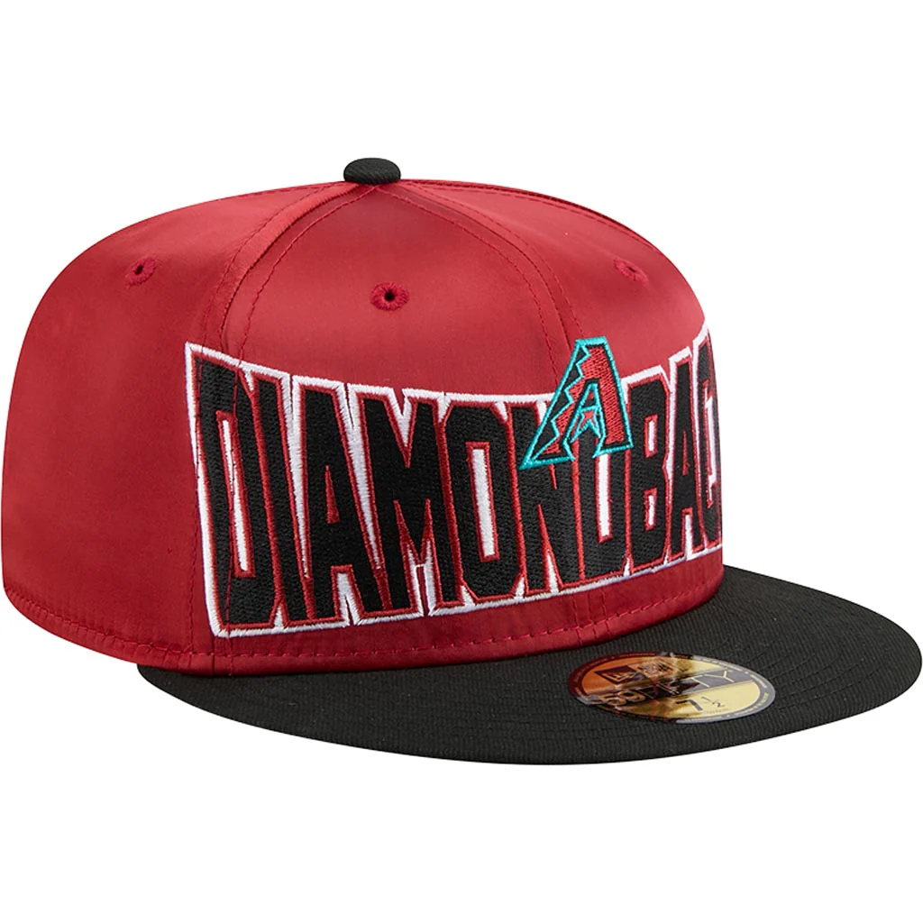 MLB Arizona Diamondbacks New Era Satin 59FIFTY Fitted Hat - Red - Image 2