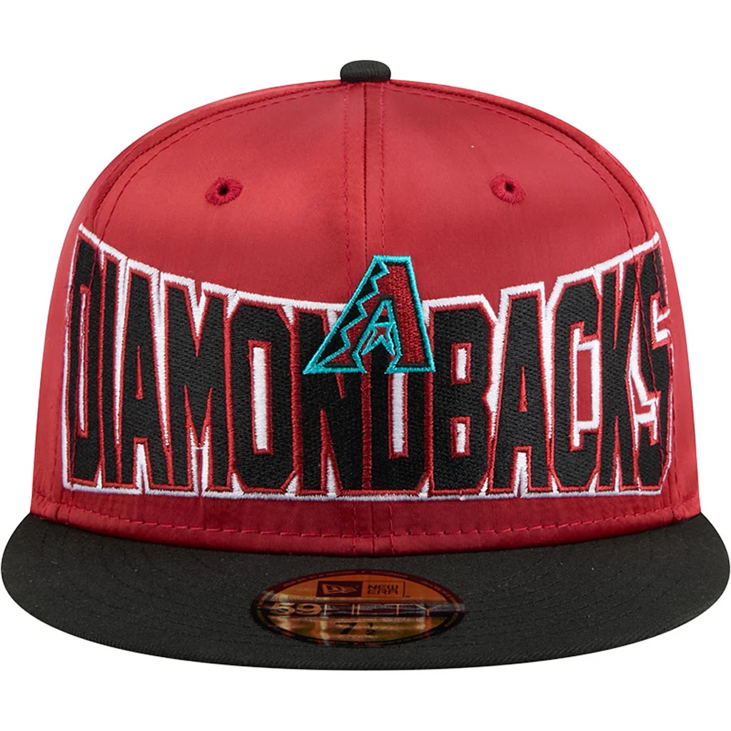 MLB Arizona Diamondbacks New Era Satin 59FIFTY Fitted Hat - Red - Image 3